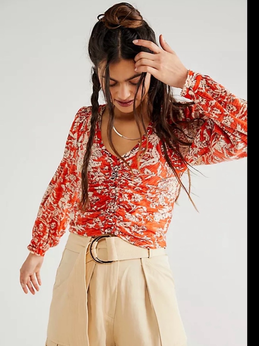Free People Say the Word Ruched Top XS
